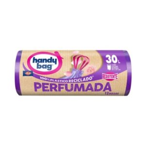 Albal Handy Bag Bolsas de Basura Perfumada Resistente Antigoteo, 100% Reciclado, 30L, 72 Bolsas, 6 Paquetes x 12 und