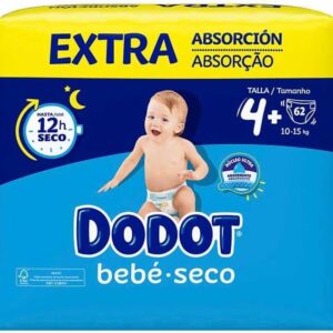 Dodot Bebé Seco Extra talla 4 pañales 10-15 kg 62 uds
