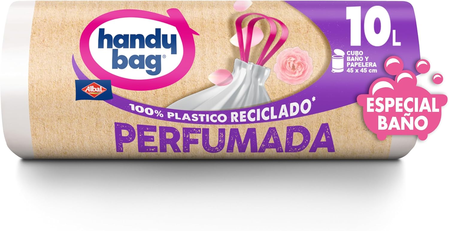 Albal Handy Bag Bolsas de Basura Perfumada Resistente Antigoteo, 100% Reciclado, 10L, 60 Bolsas, 5 Paquetes x 12 und